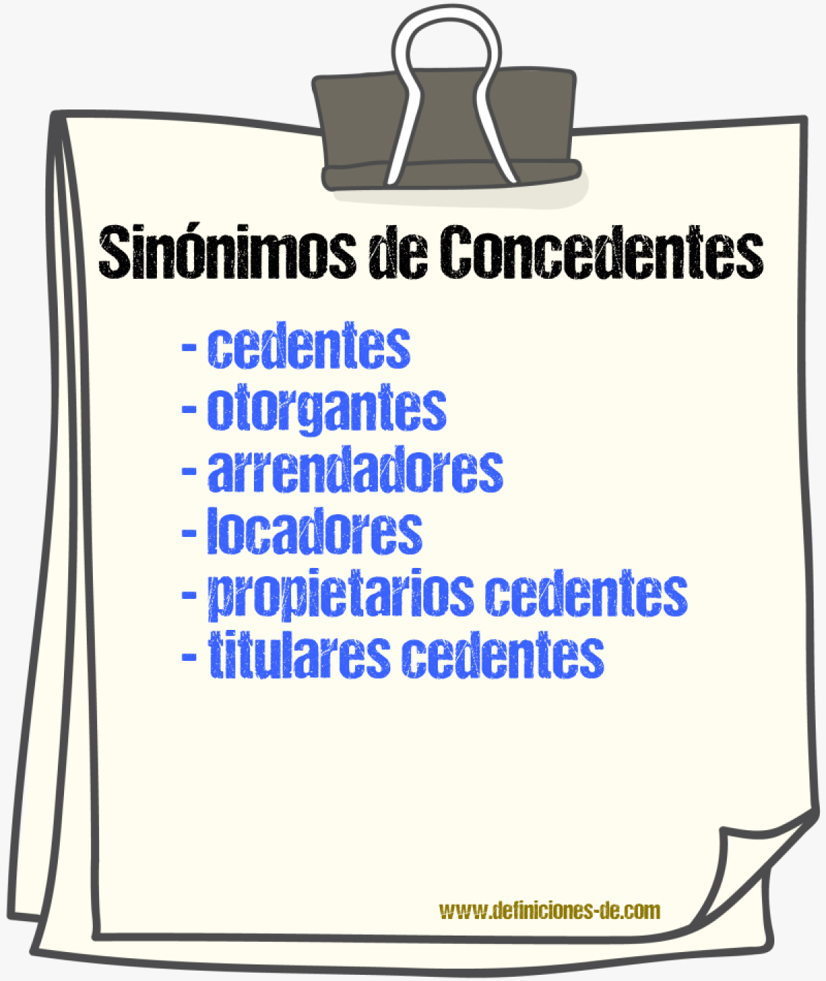 Sinónimos de concedentes