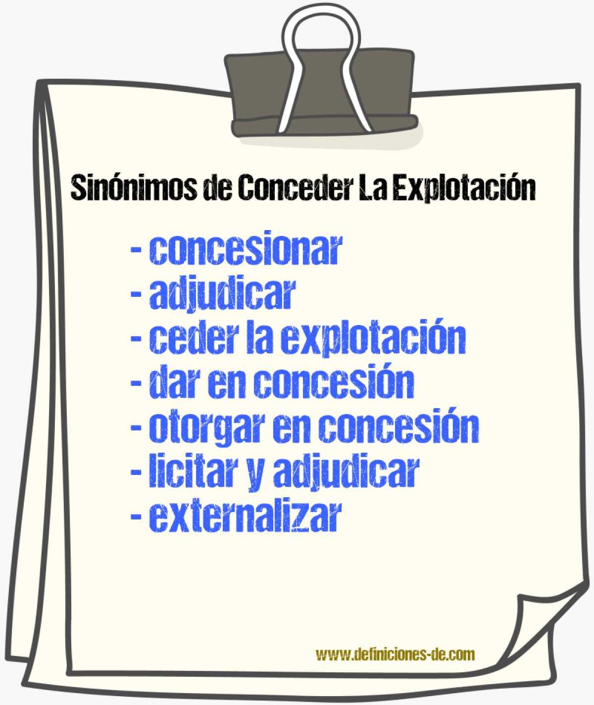Sinónimos de conceder la explotación