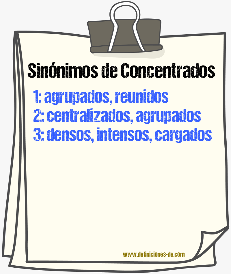 Sinónimos de concentrados