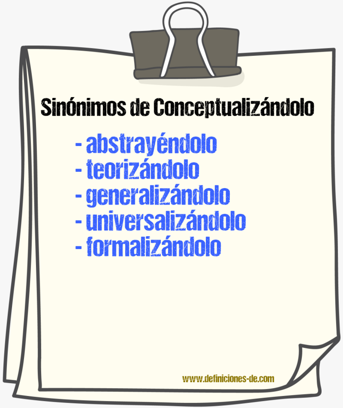 Sinónimos de conceptualizándolo