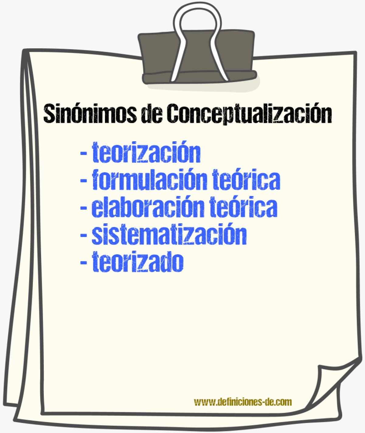 Sinónimos de conceptualización