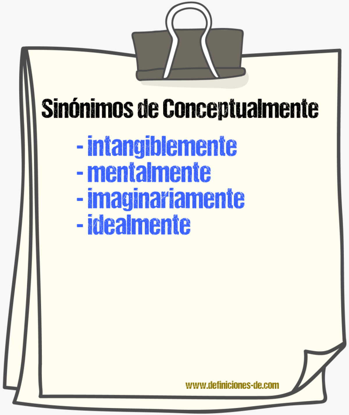 Sinnimos de conceptualmente