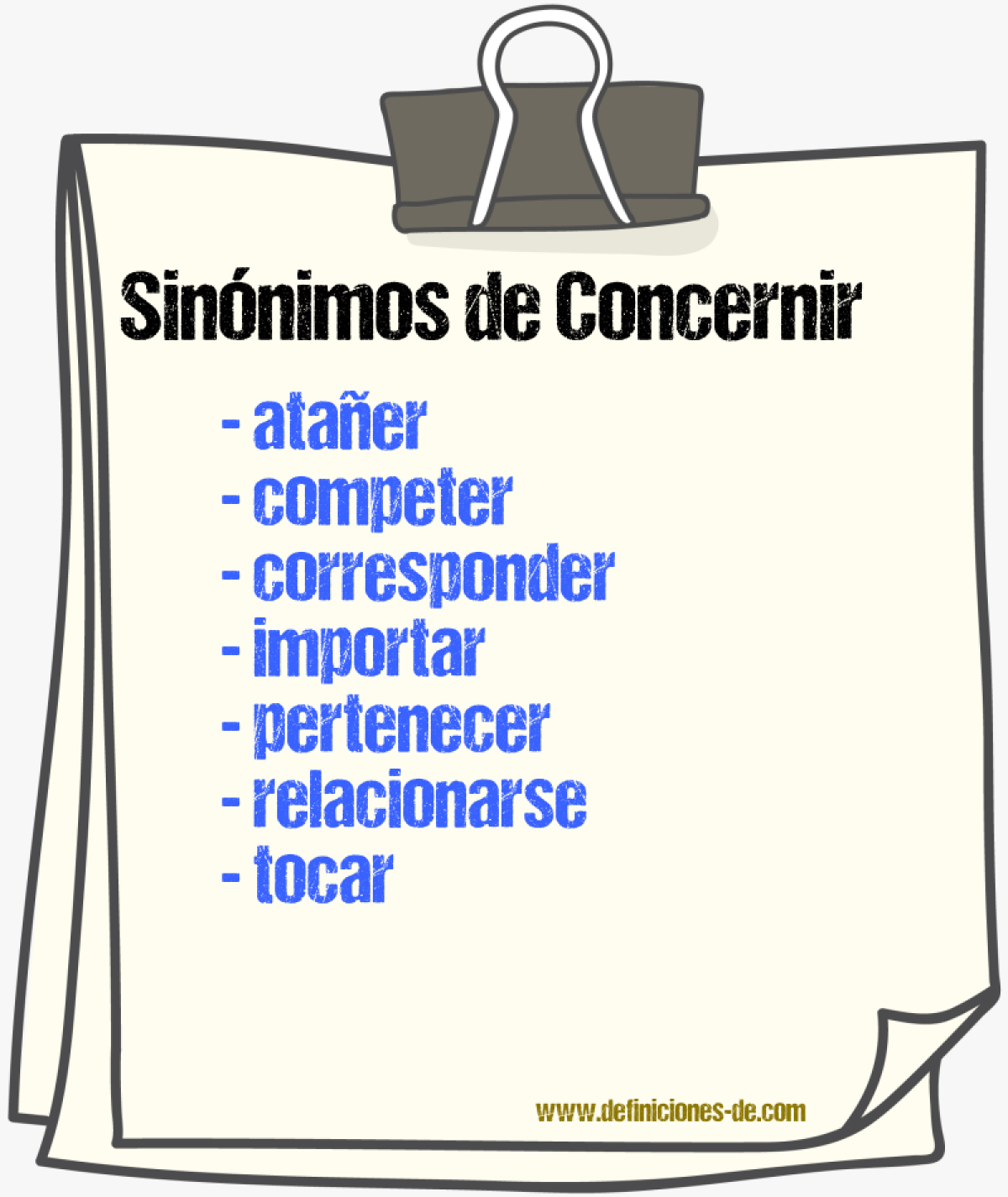 Sinnimos de concernir