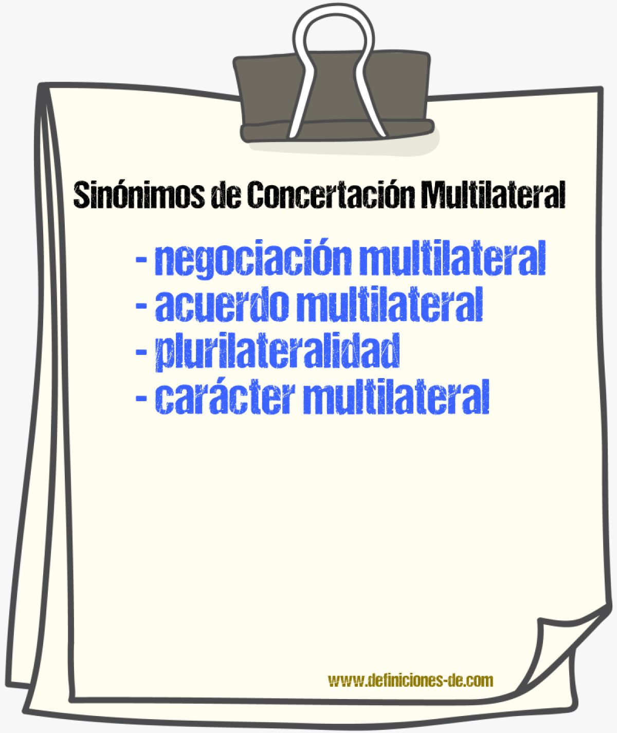 Sinónimos de concertación multilateral