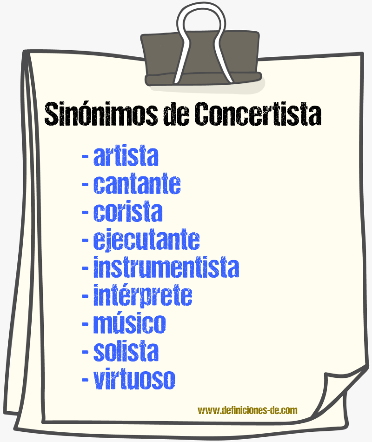 Sinnimos de concertista