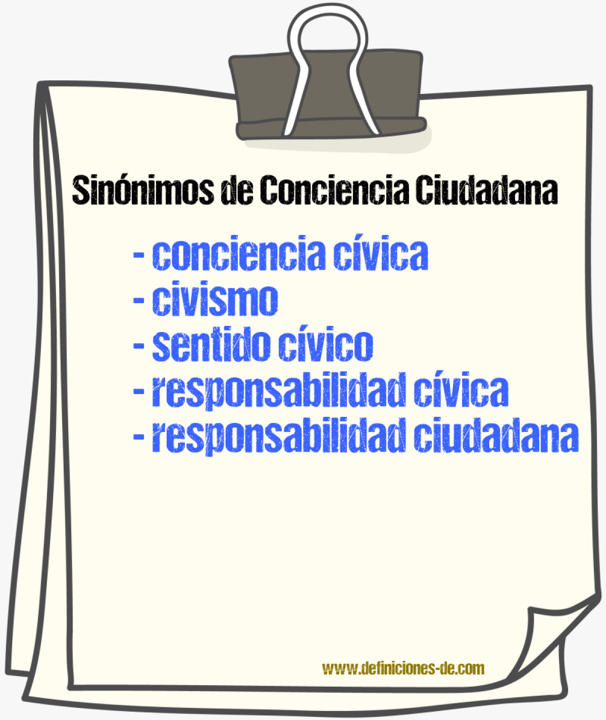 Sinónimos de conciencia ciudadana