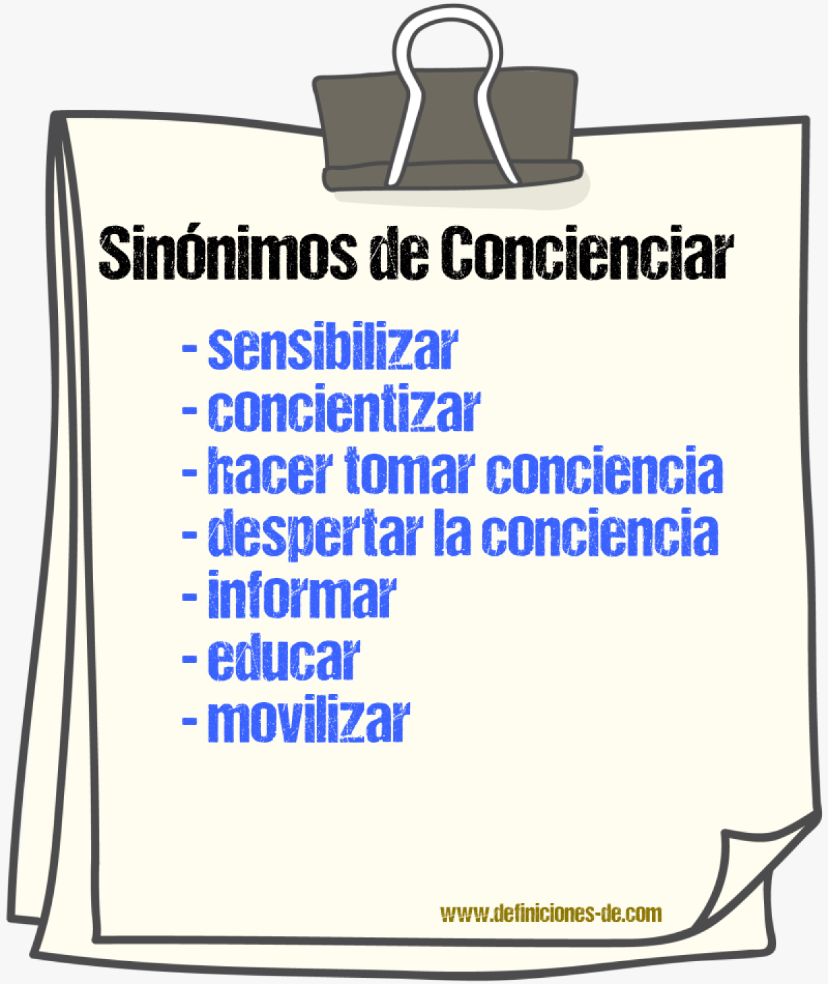 Sinónimos de concienciar