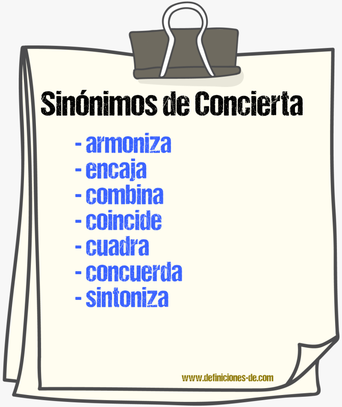 Sinónimos de concierta