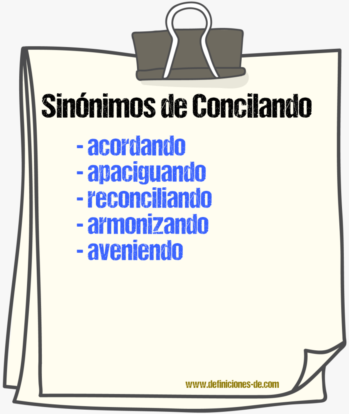 Sinónimos de concilando