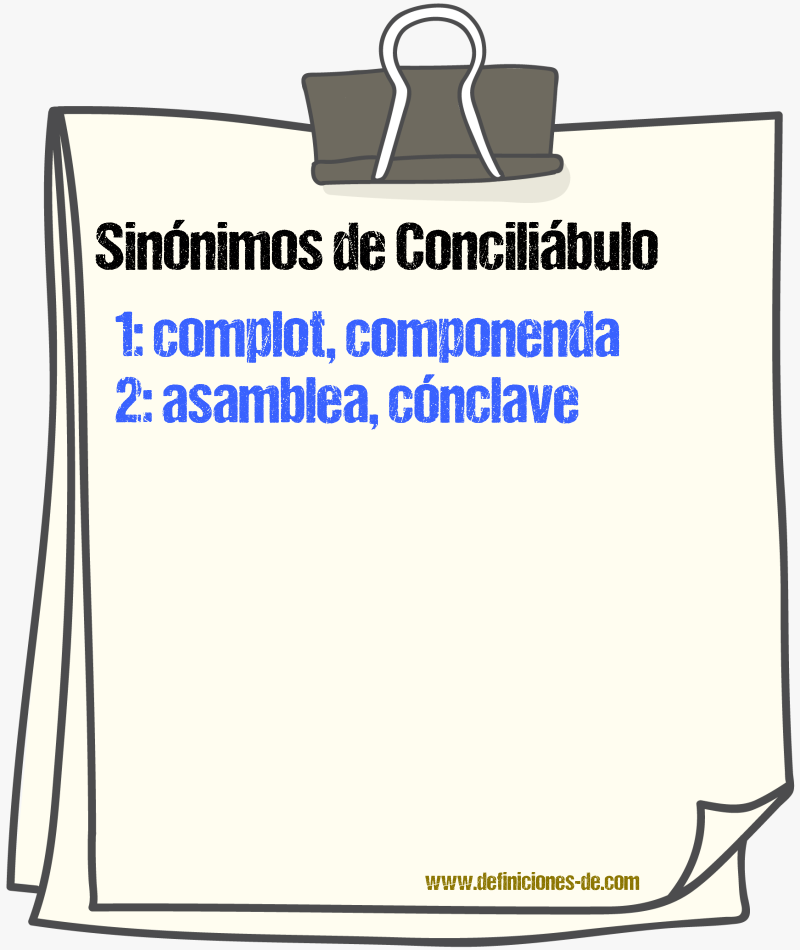 Sinnimos de concilibulo