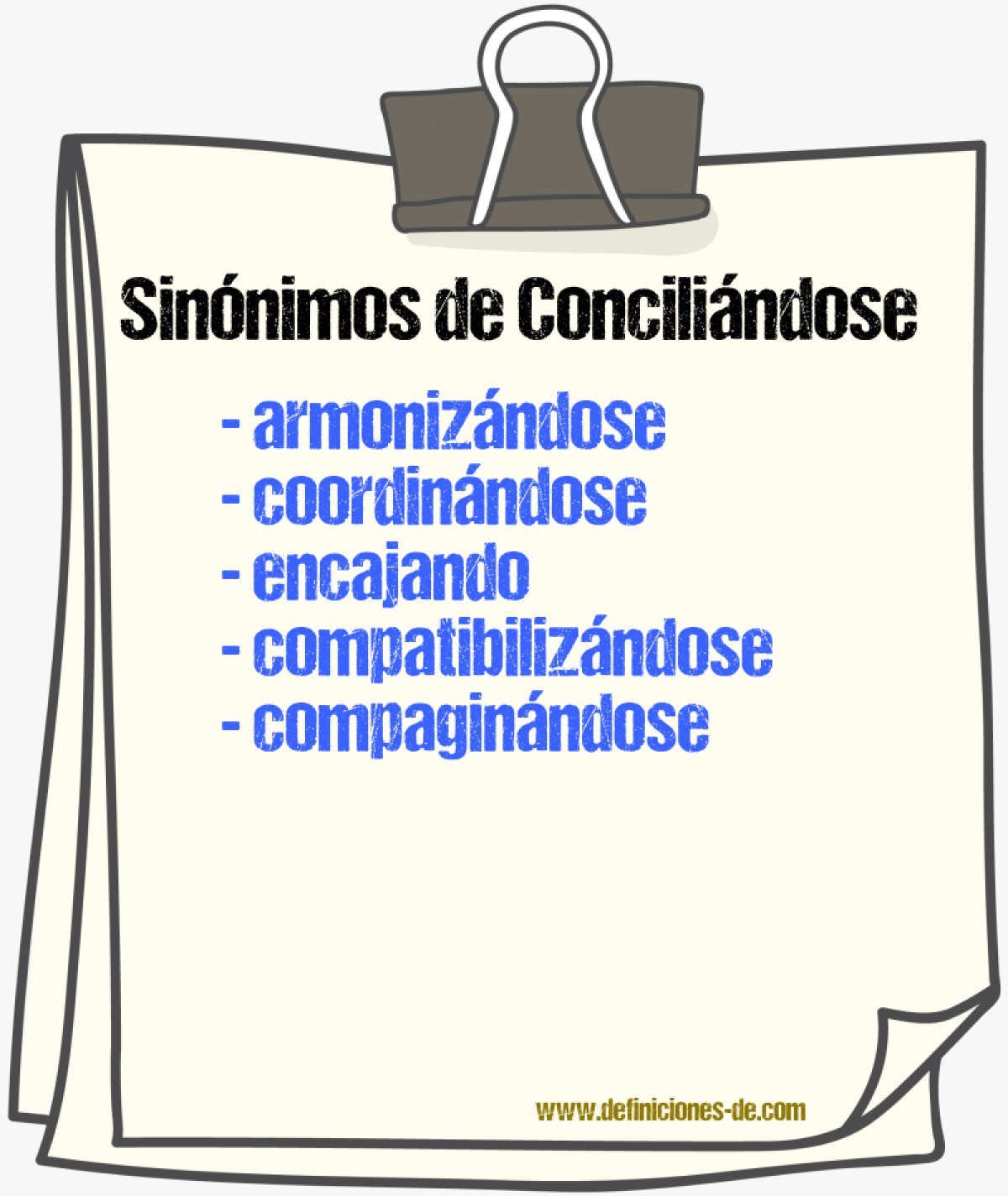 Sinónimos de conciliándose