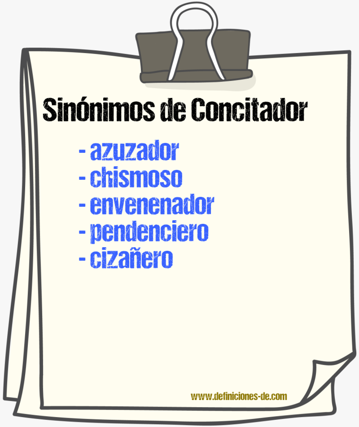 Sinnimos de concitador