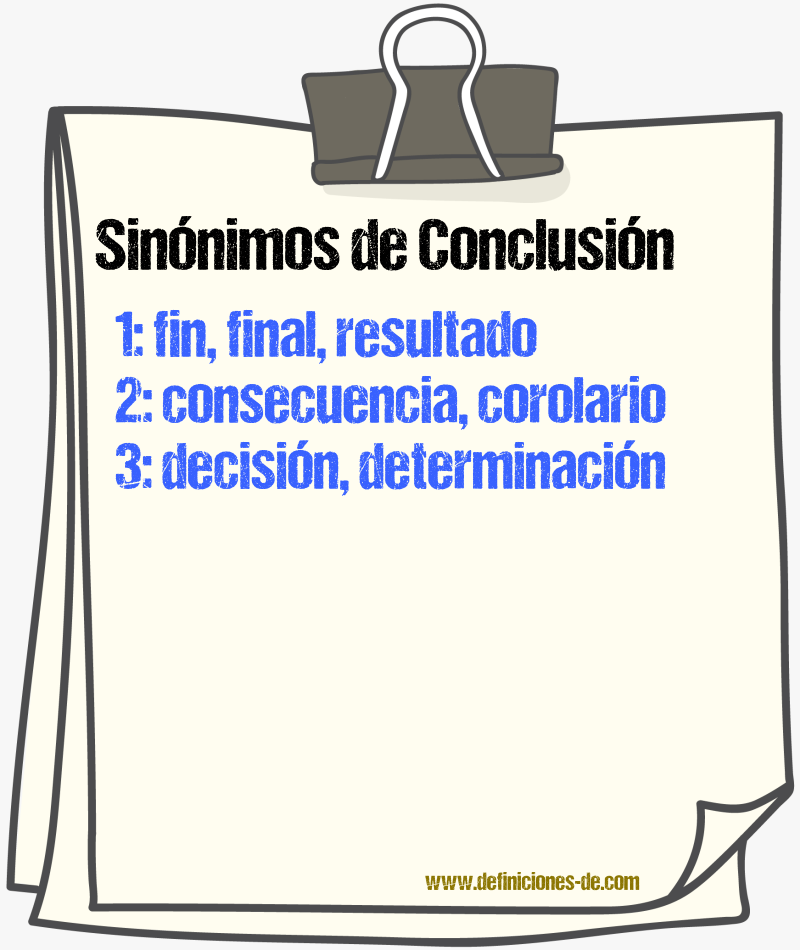 Sinnimos de conclusin