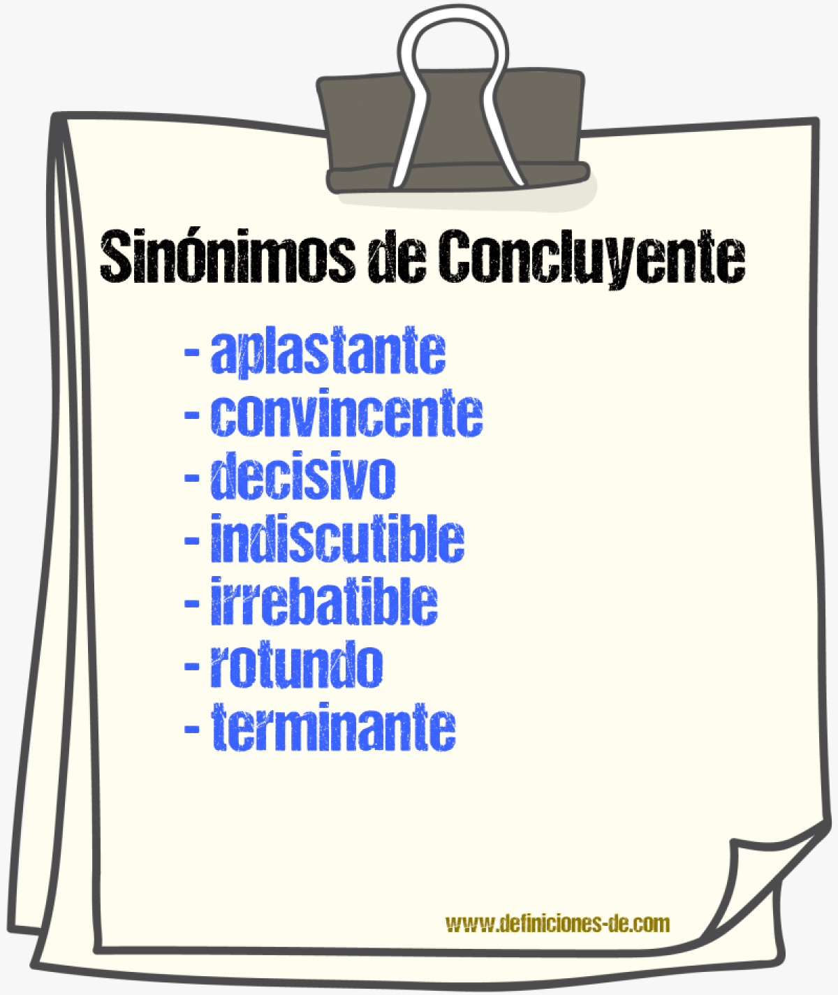 Sinnimos de concluyente