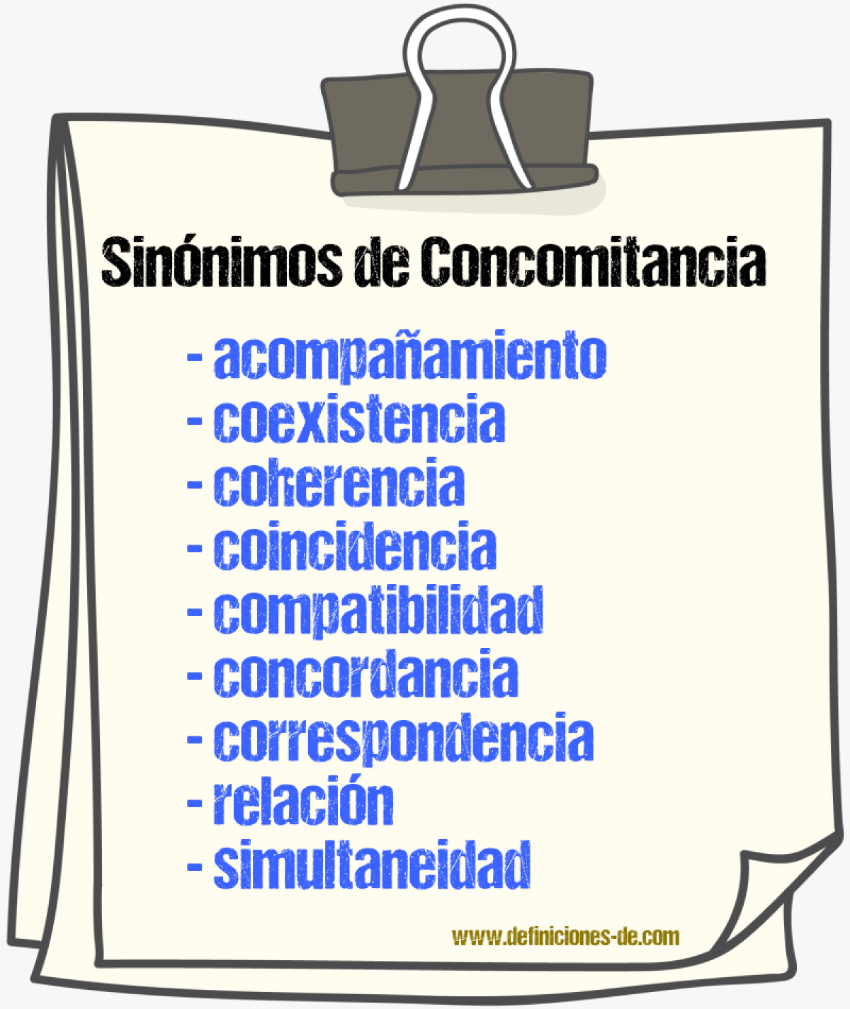 Sinnimos de concomitancia