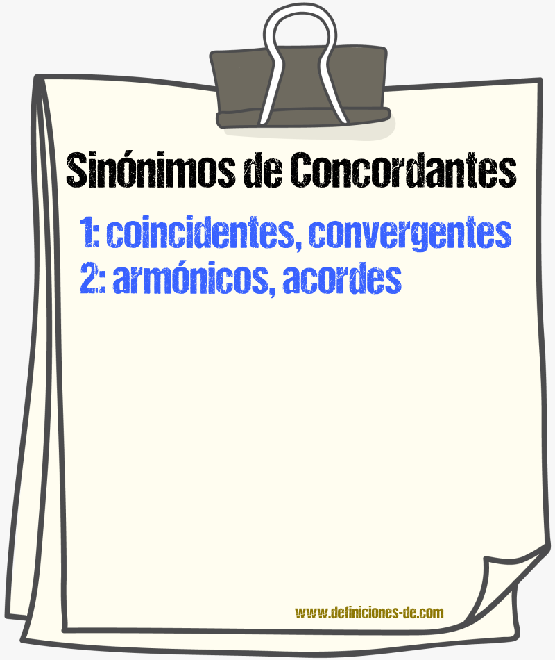 Sinónimos de concordantes