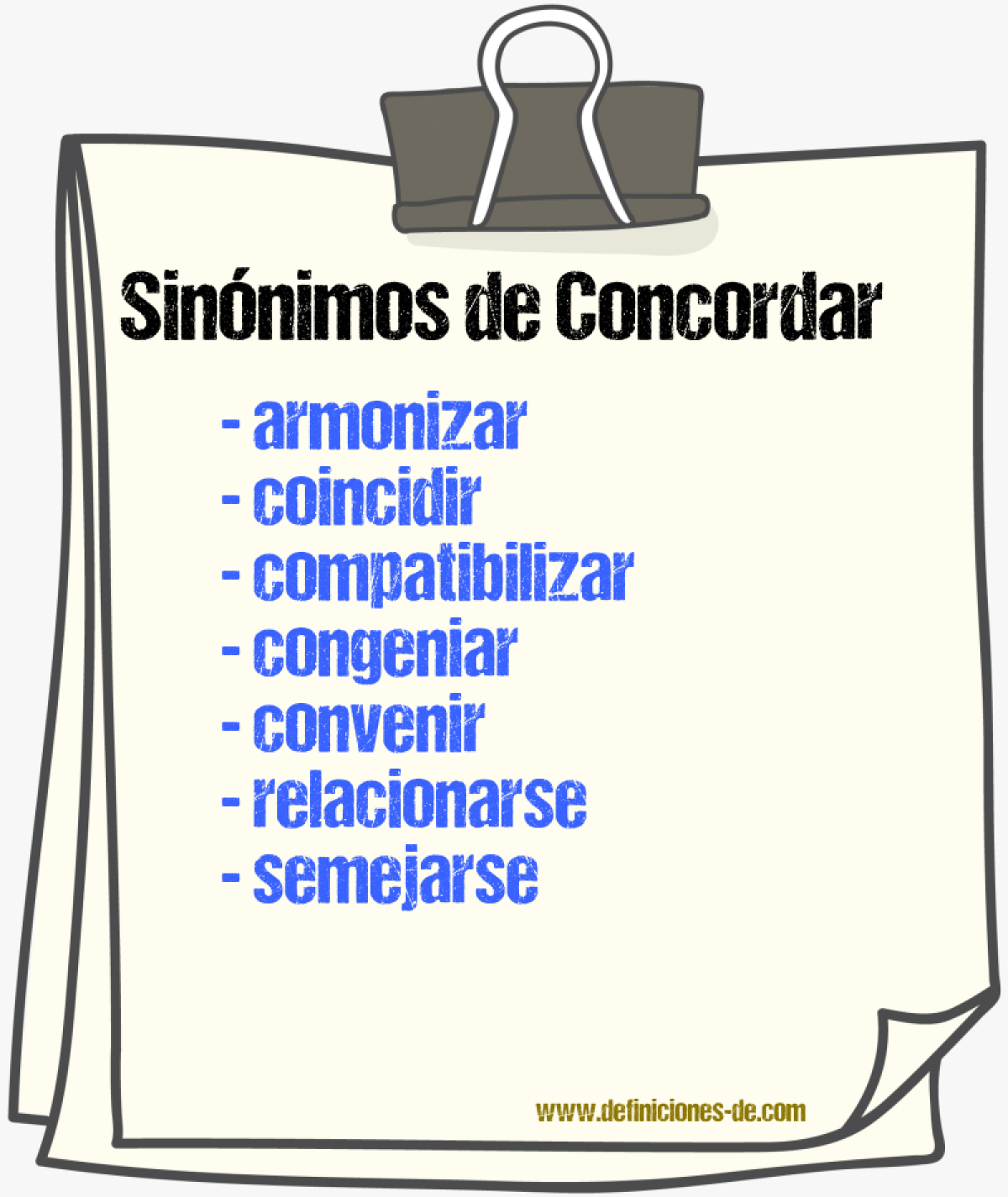 Sinnimos de concordar