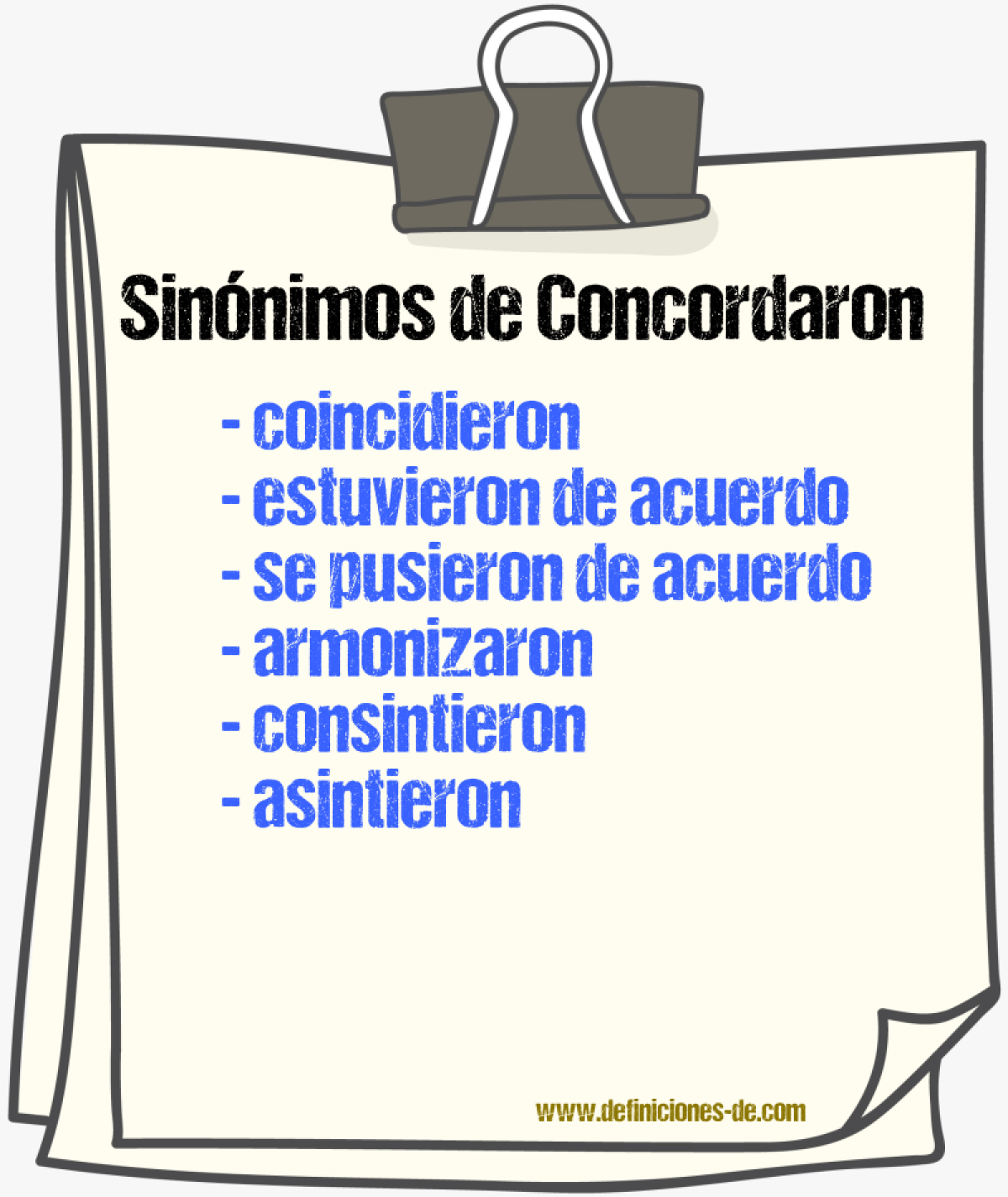 Sinónimos de concordaron