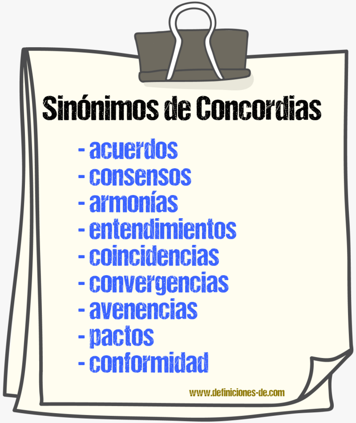 Sinónimos de concordias