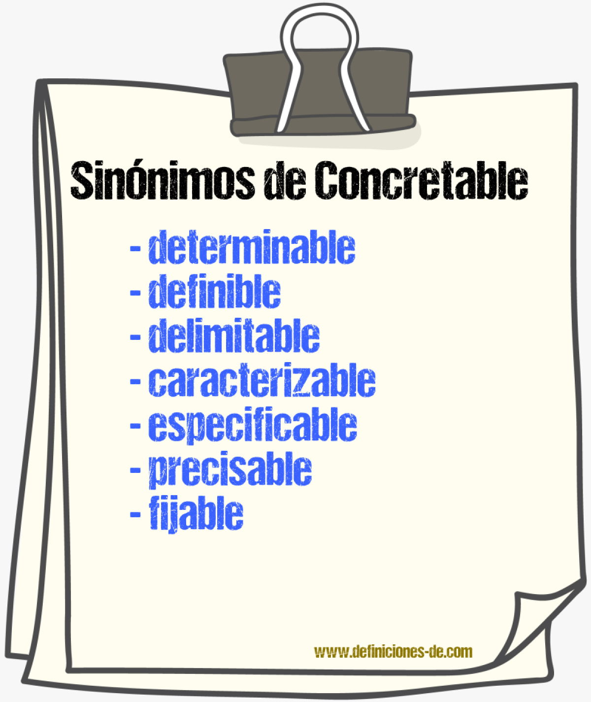 Sinónimos de concretable