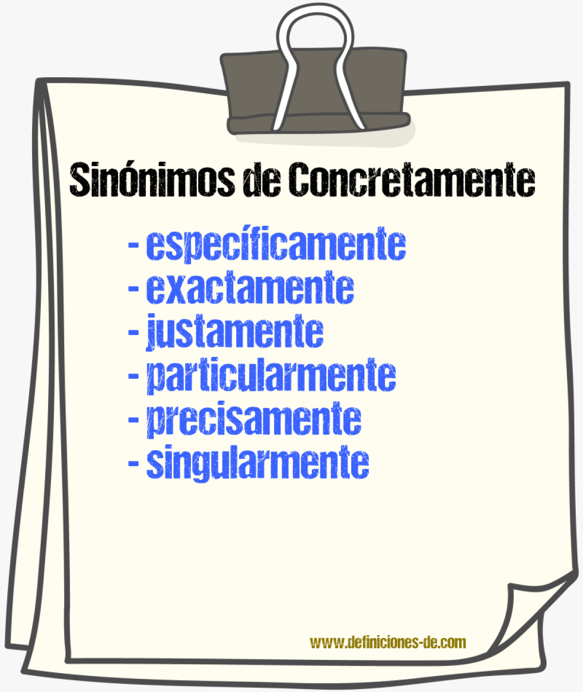 Sinnimos de concretamente