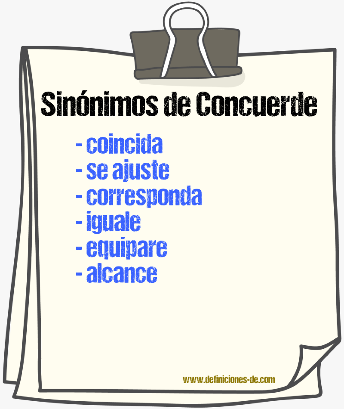Sinónimos de concuerde