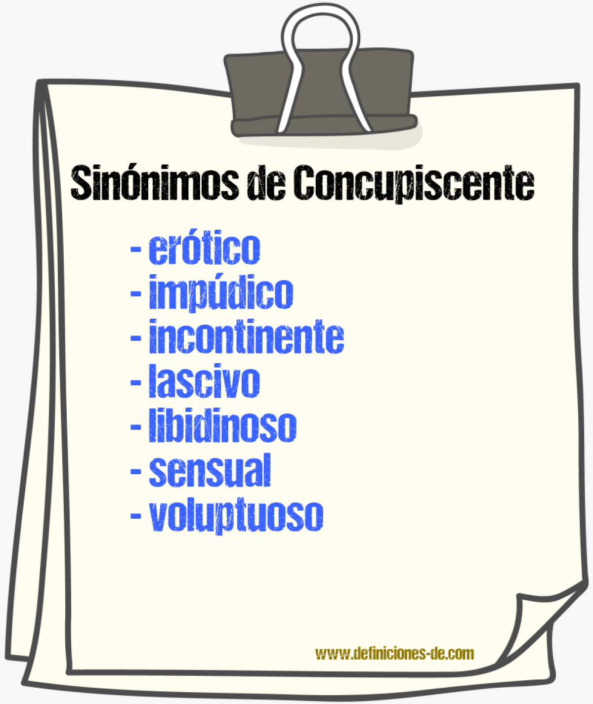 Sinnimos de concupiscente