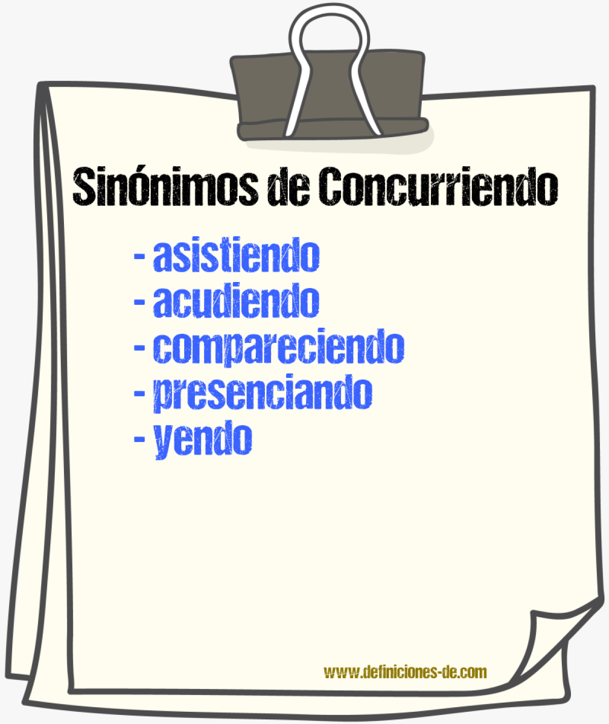 Sinónimos de concurriendo