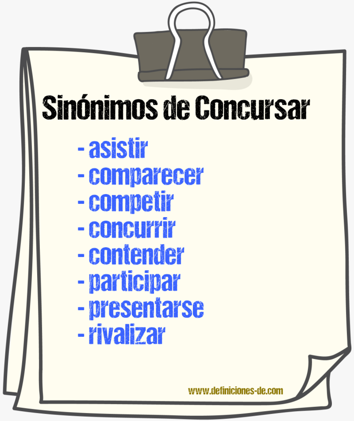 Sinnimos de concursar