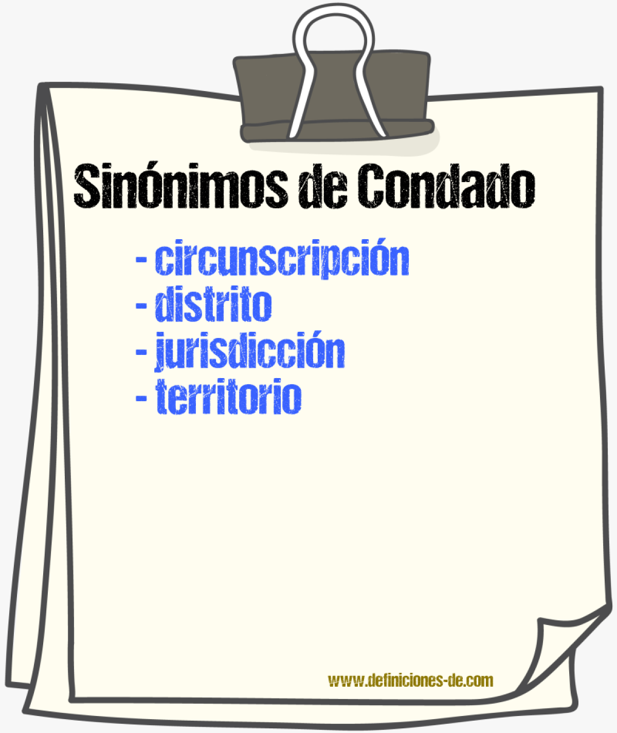 Sinnimos de condado