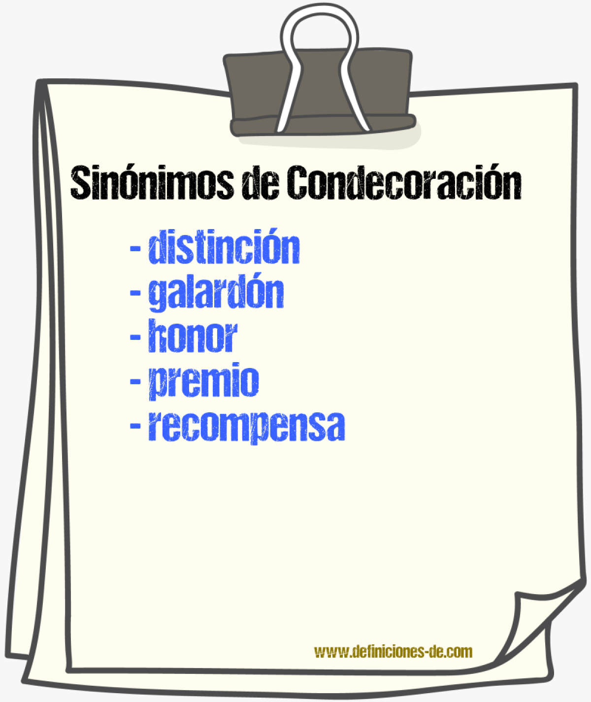 Sinnimos de condecoracin