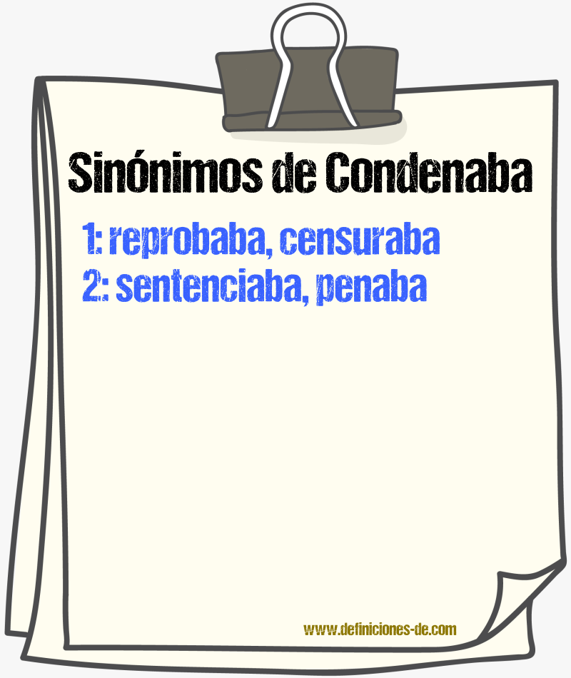 Sinónimos de condenaba