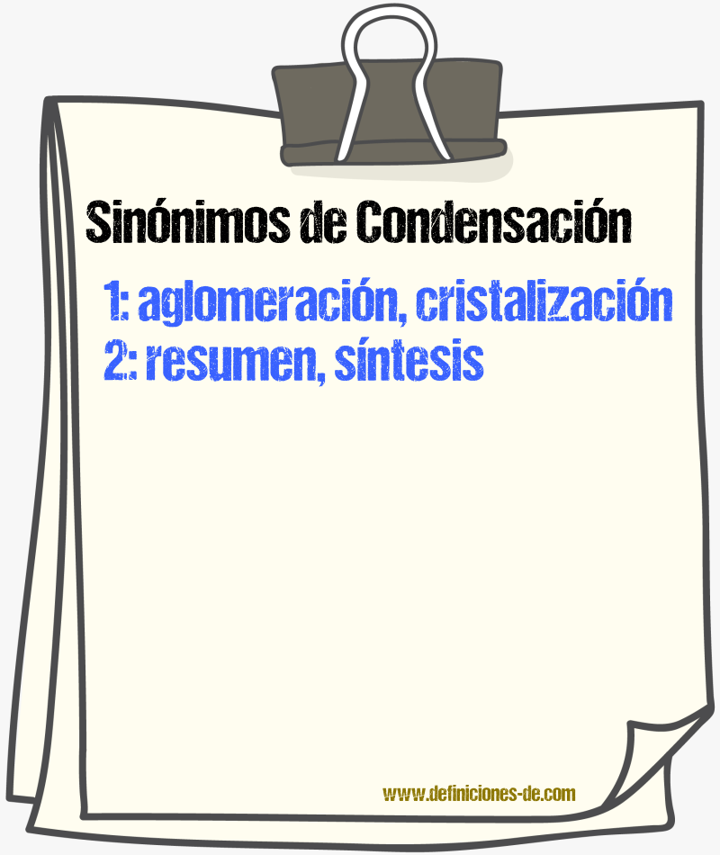 Sinnimos de condensacin