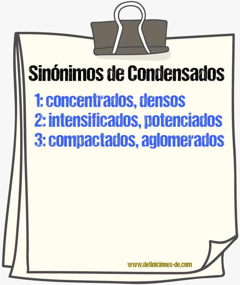 Sinónimos de condensados