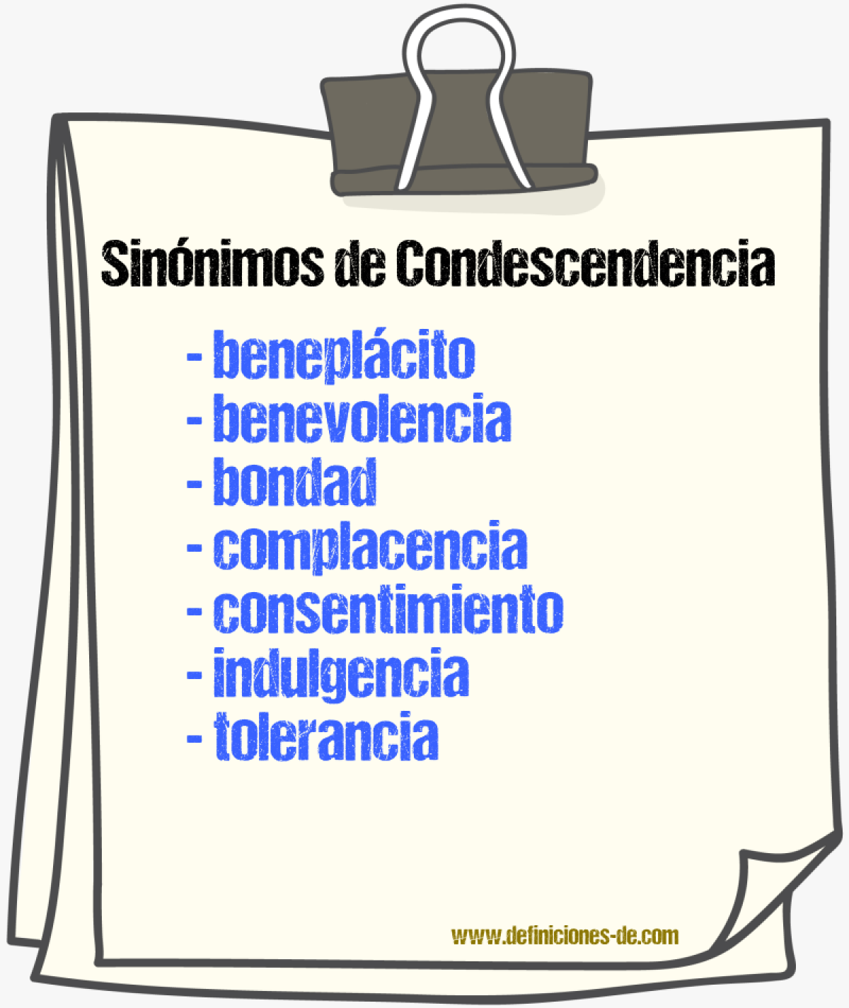 Sinnimos de condescendencia