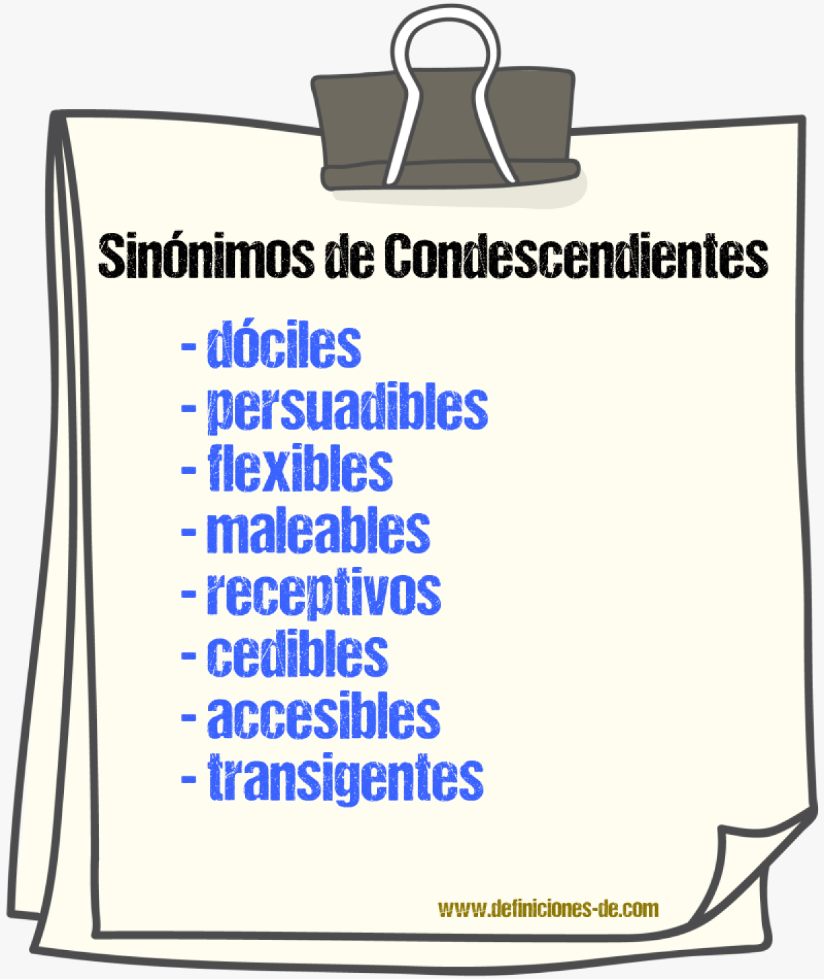 Sinónimos de condescendientes