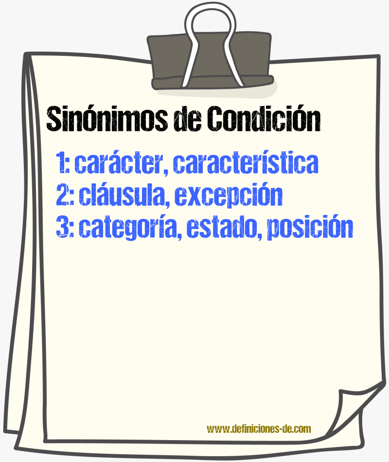 Sinnimos de condicin