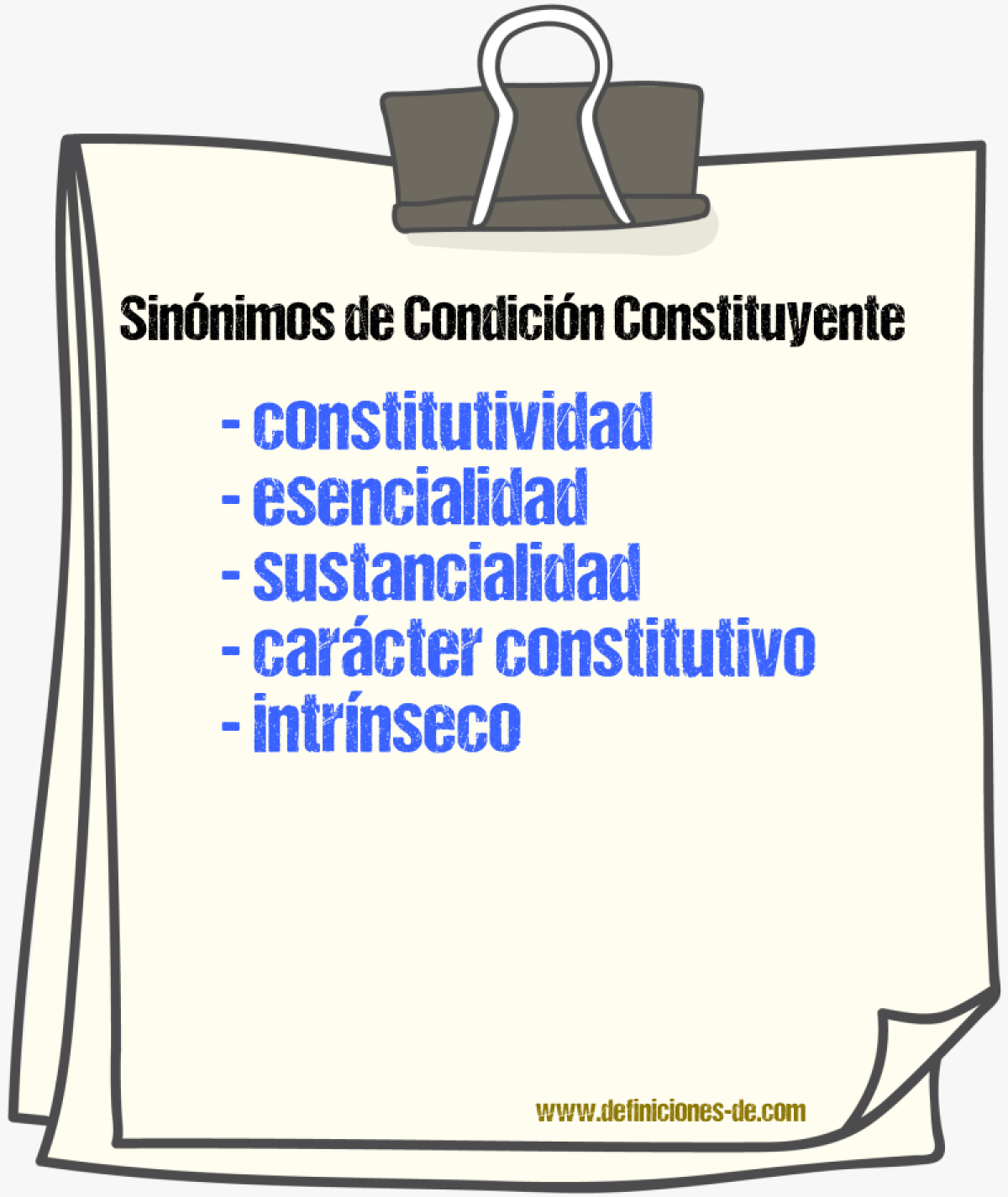 Sinónimos de condición constituyente
