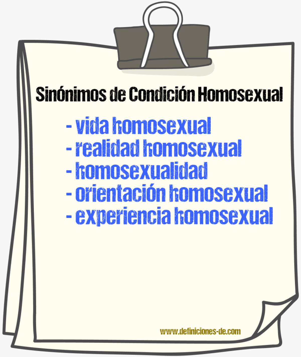 Sinónimos de condición homosexual