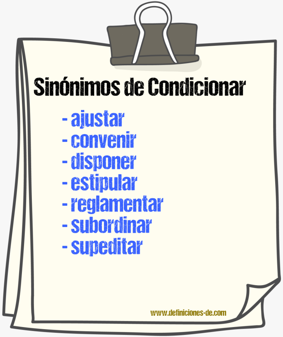 Sinnimos de condicionar