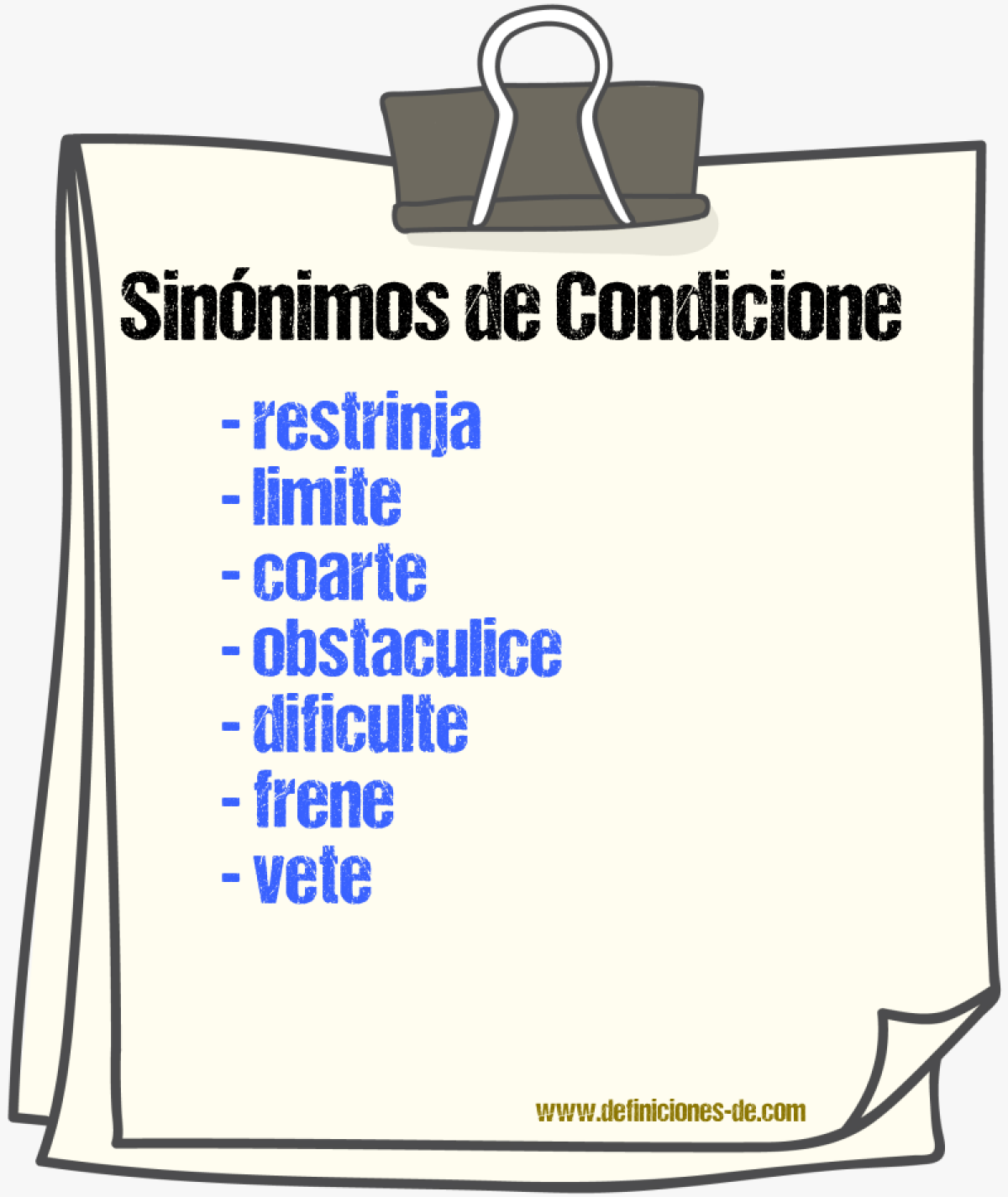 Sinónimos de condicione