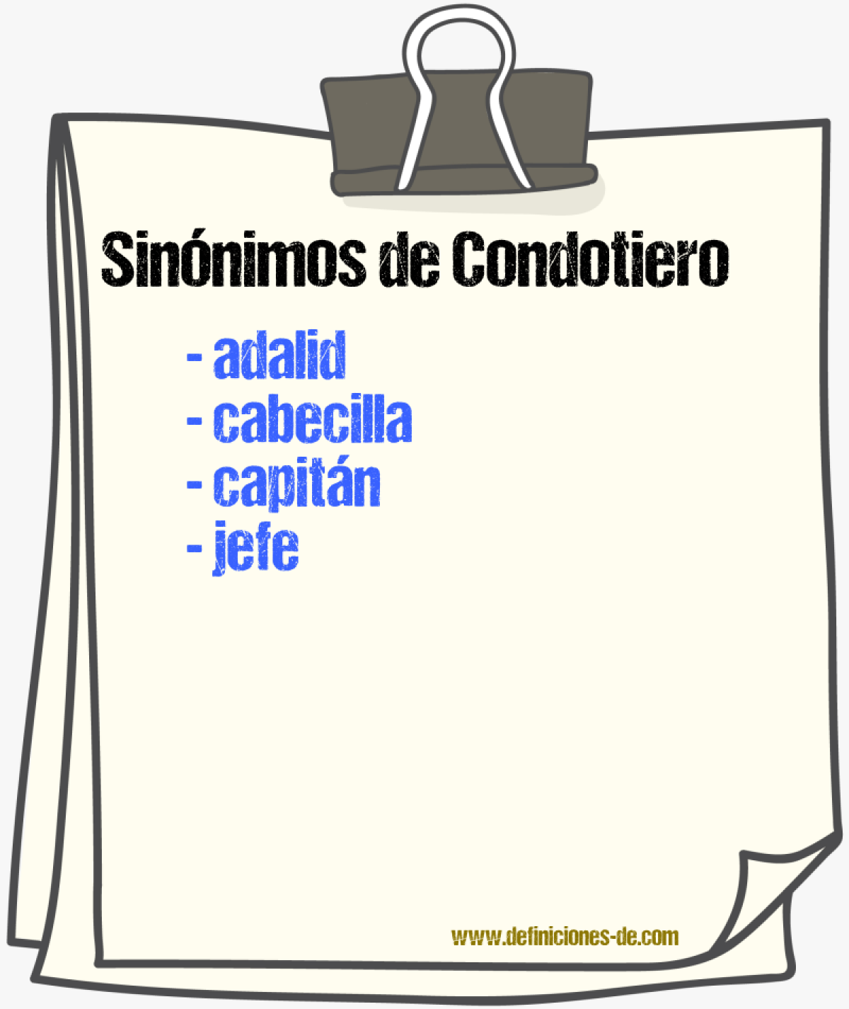 Sinnimos de condotiero