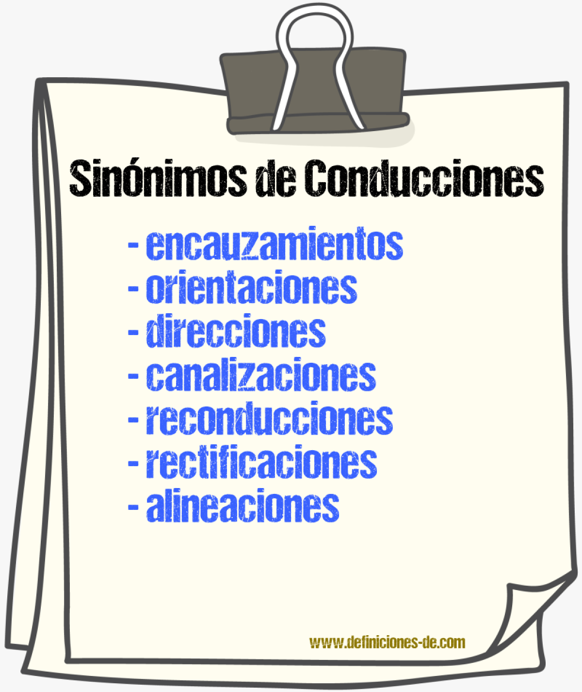 Sinónimos de conducciones