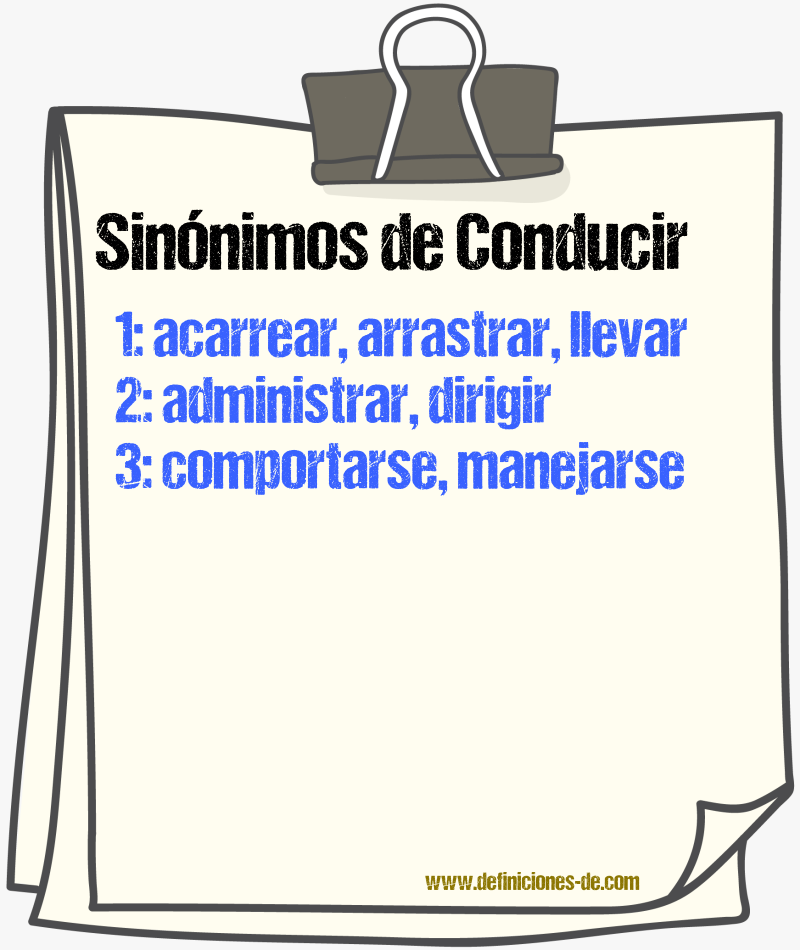 Sinnimos de conducir