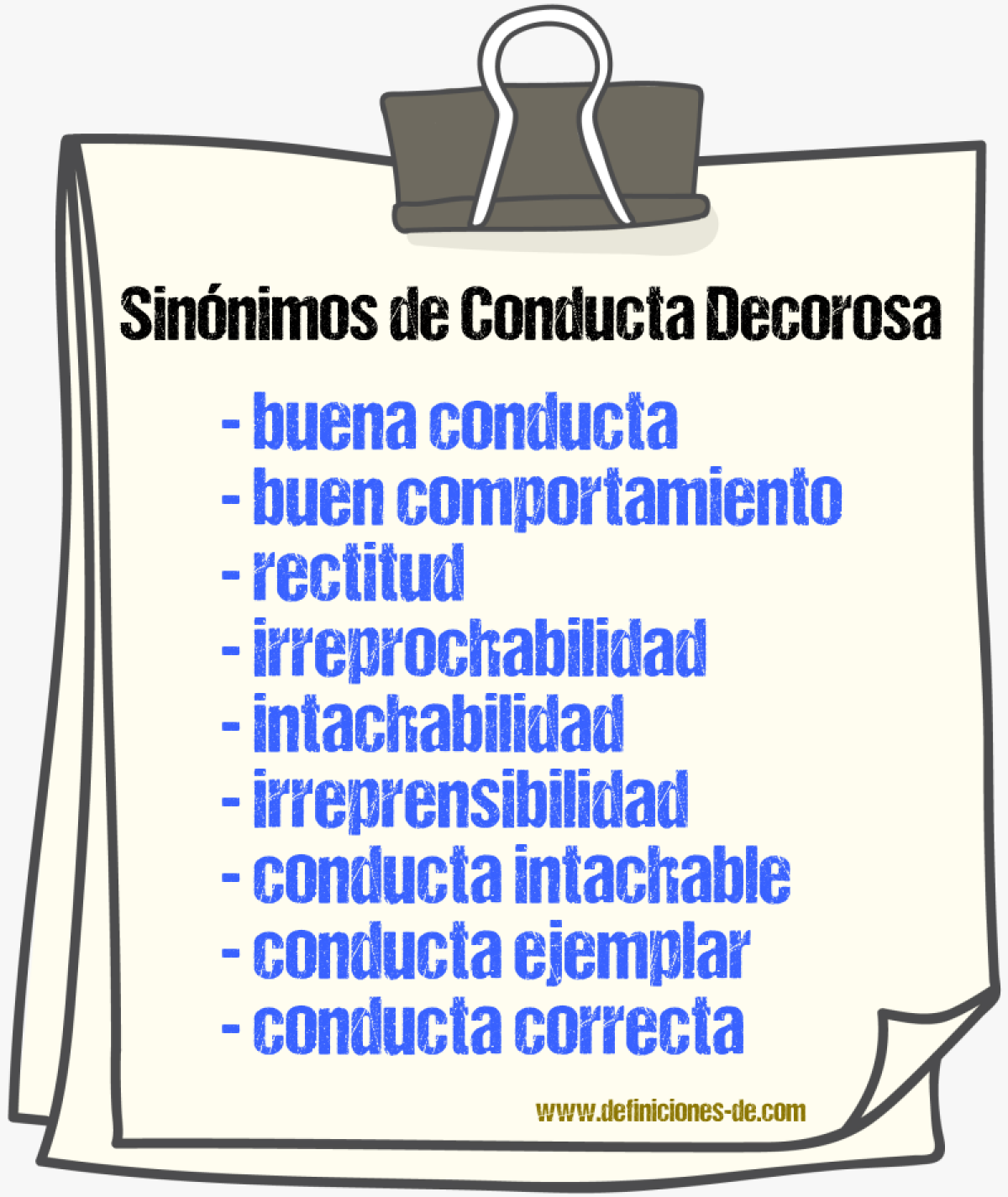 Sinónimos de conducta decorosa