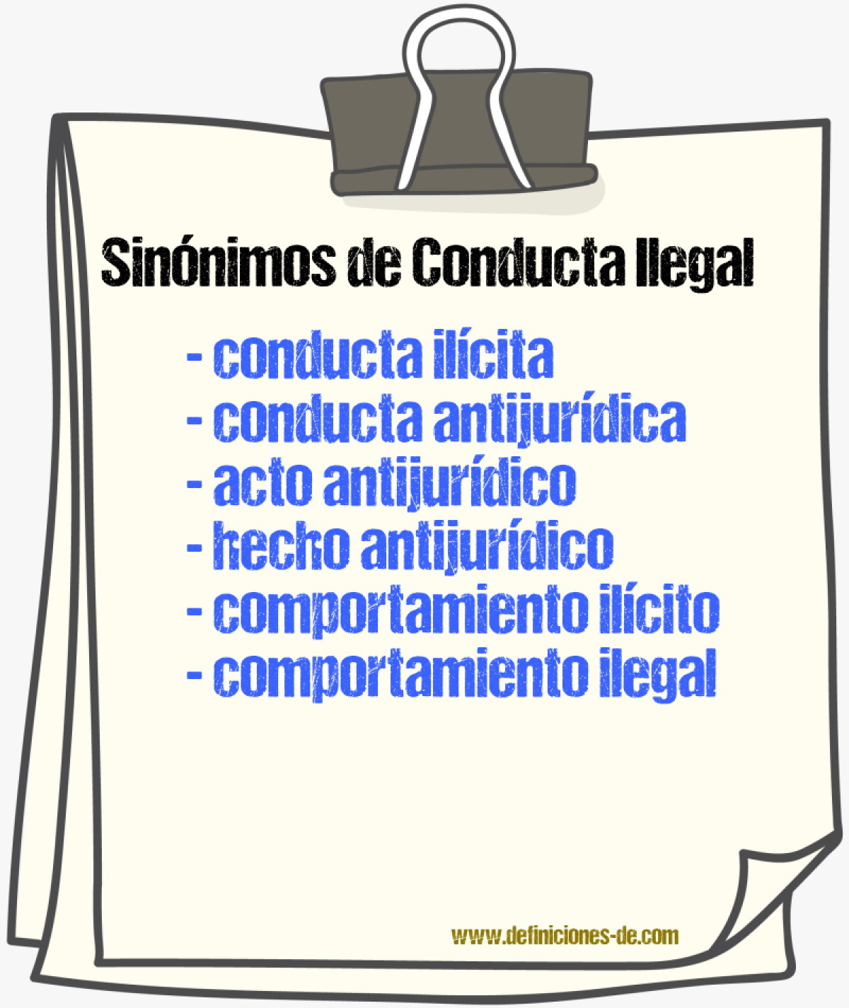 Sinónimos de conducta ilegal
