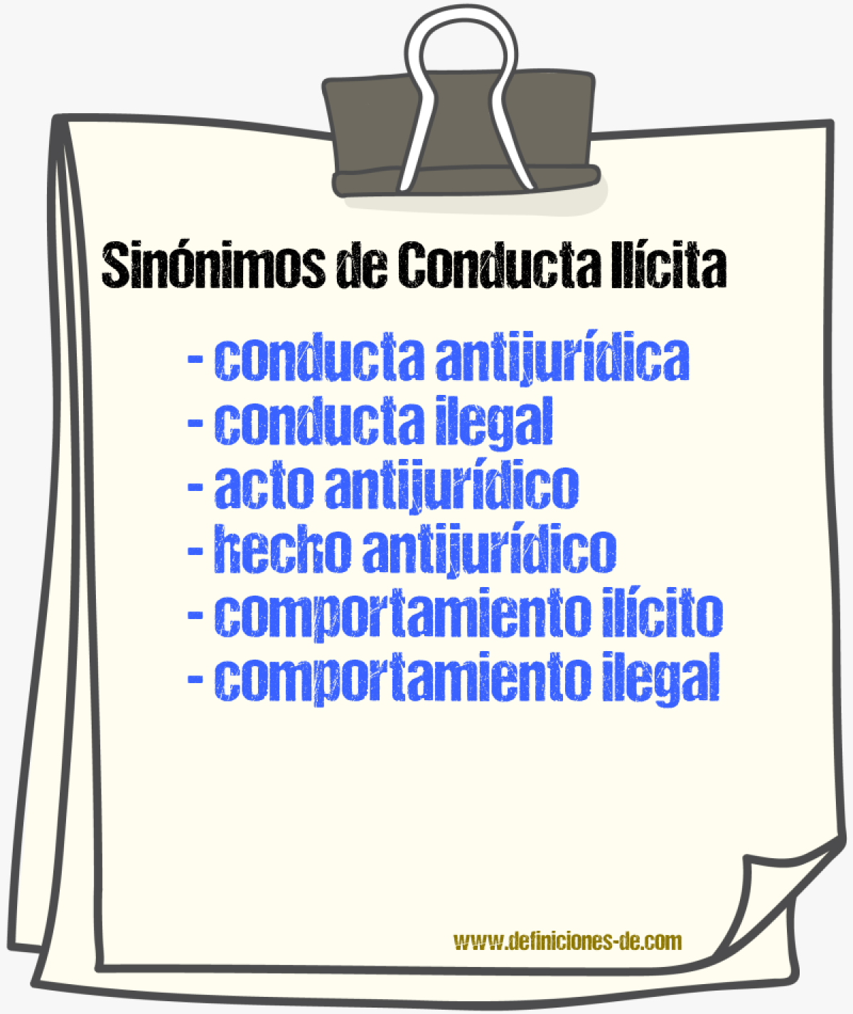 Sinónimos de conducta ilícita
