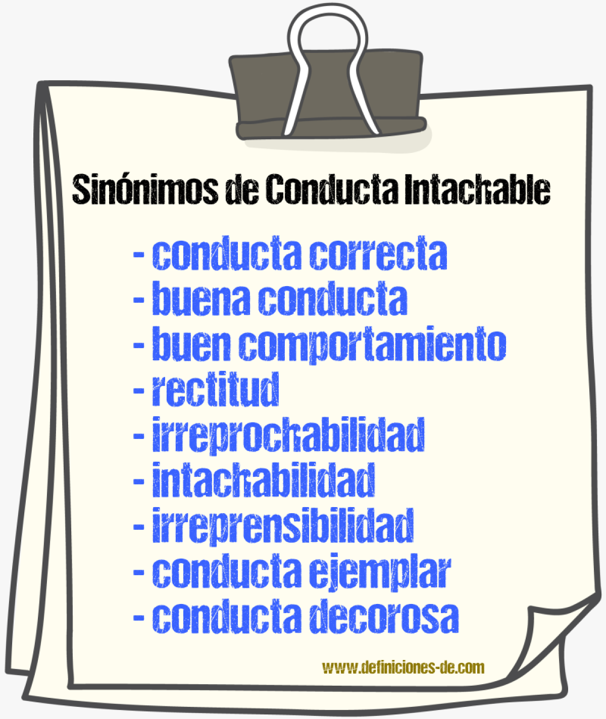 Sinónimos de conducta intachable