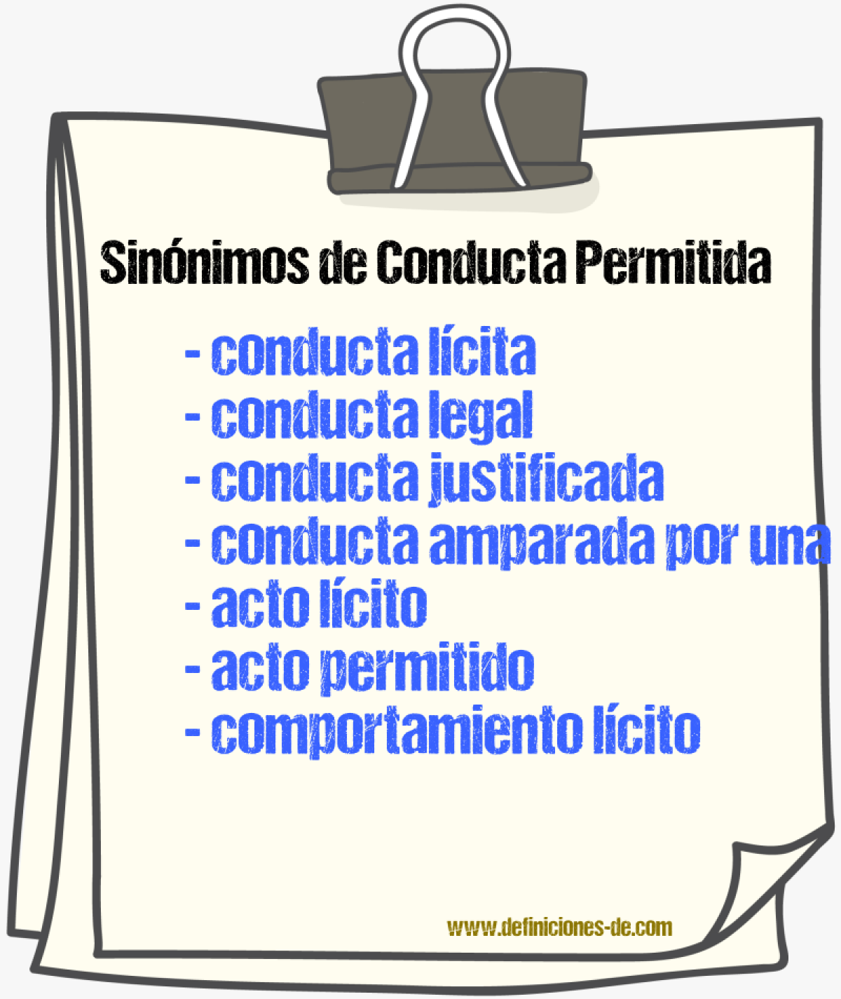 Sinónimos de conducta permitida