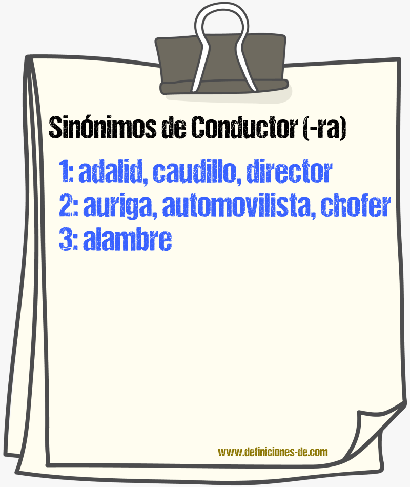 Sinnimos de conductor